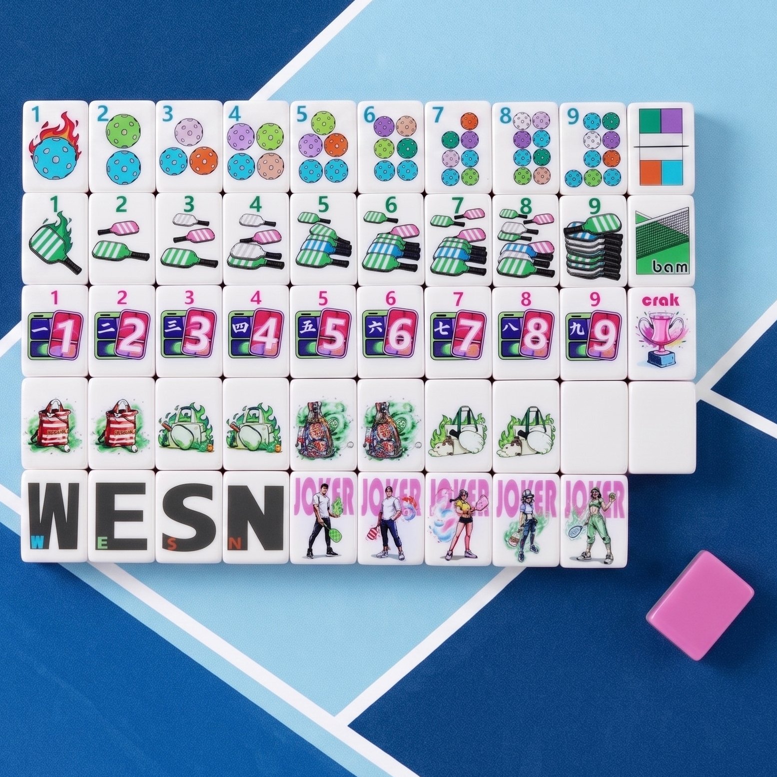 Pickleball Mahjong Tiles –